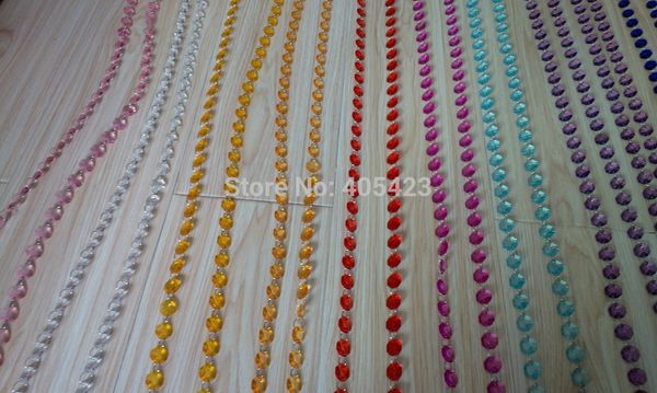 

15m/lot chandelier wedding crystal tree decoration colorful acrylic octagon beaded curtain garland