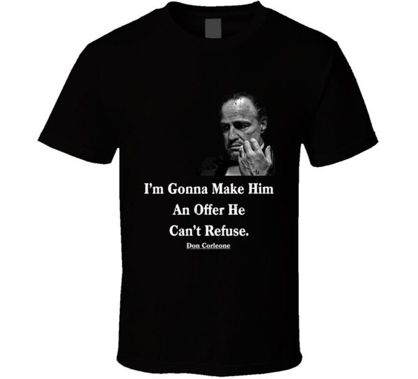 

don corleone the godfather cool distressed movie quote t shirt, White;black