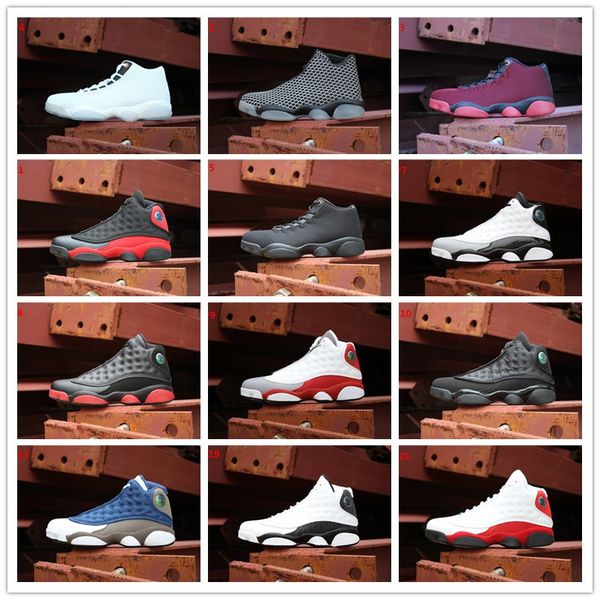 

2018 New 13 XIII Woven Horizon All White Black Cat Bred Playoffs Bordeaux Wheat Navy Hyper Basketball Shoes Jumpman Future 13s Sneakers 5-12