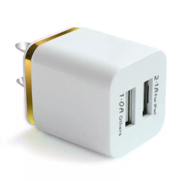 

itta dual usb wall charging charger 2 ports metal charger plug 2.1a + 1a power adapter plug for iphone samsung ipad any cellphone