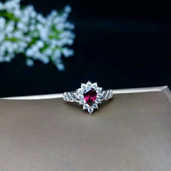 

shilovem 925 sterling silver natural magnalium garnet rings fine jewelry women wedding women wholesale new 5*7mm yhj050702agsm, Golden;silver