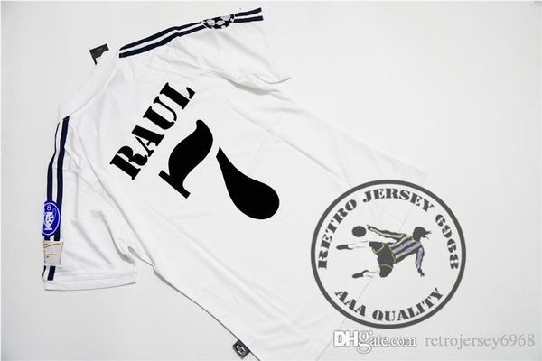 

real madrid 2002 retro shirts old jersey raul zidane carlos solari soccer jersey camisetas futbol, Black;yellow