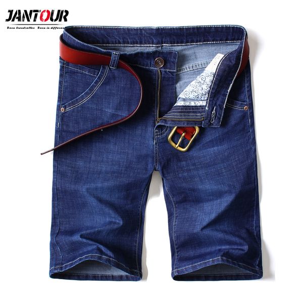 

summer brand stretch thin cotton denim jeans male short men knee length soft blue casual shorts plus size 28-46