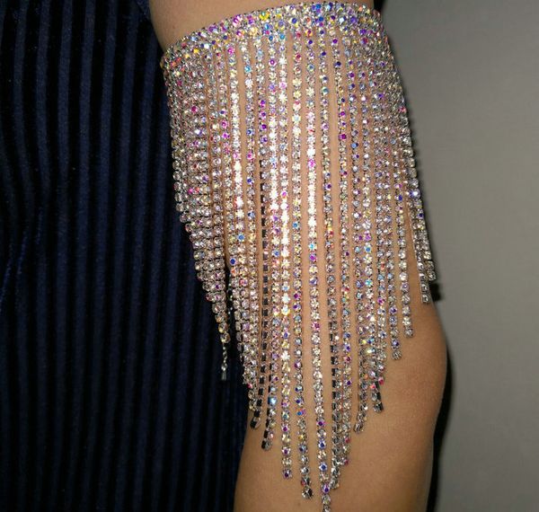 

belly dance rhinestone arm bracelet ab colorful, Black;red