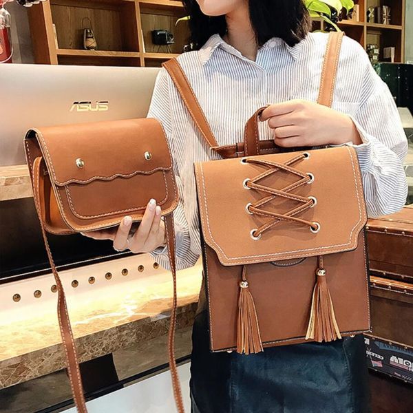 

fashion women backpack 2018 new quality matte leather women's shoulder bag school big backpack teenage travel books rucksack