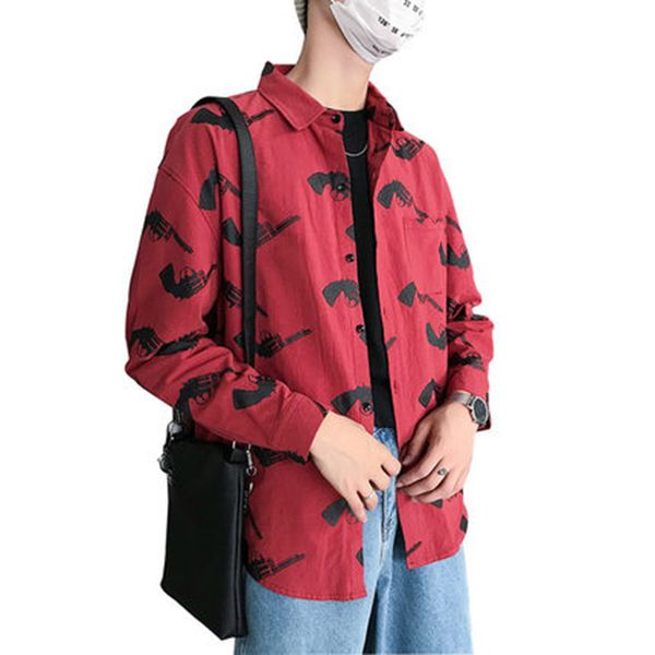 

shirt men small print long sleeve casual shirts 2018 autumn mens clothes dress slim fit social shirt camisas de hombre 50cs049, White;black