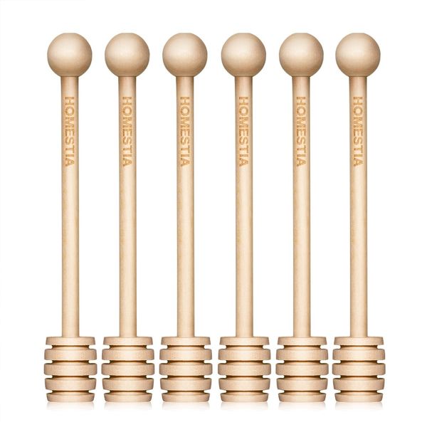 

6 шт. homestia бук дерево мед капельницы ковш drizzler деревянные honney горшок ложки кухонные инструменты аксессуары