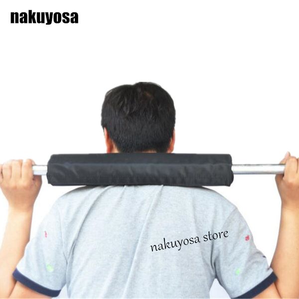 

weight lifting shoulders barbell squat thick lengthened neck brace weightlifting pad cushion cover fitness protective gear, Black;blue