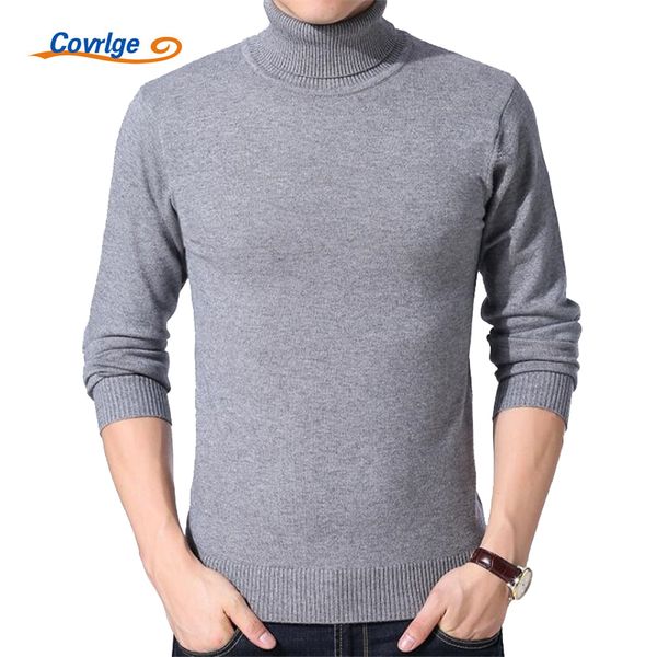 

covrlge men's turtleneck sweater 2017 winter men solid thick knitted sweaters plus size high neck pullover warm clothes mzl031, White;black