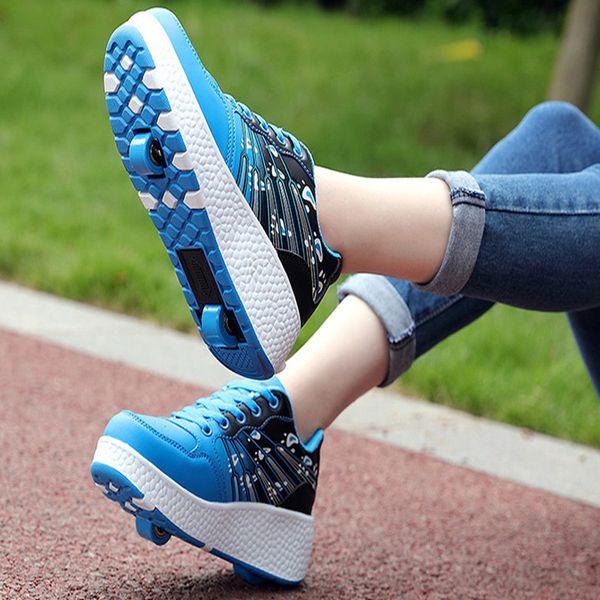 

kids shoes roller shoes single wheel roller skates girl boy invisible pulley roller skating 2018 heelys sports sneakers, Black;red