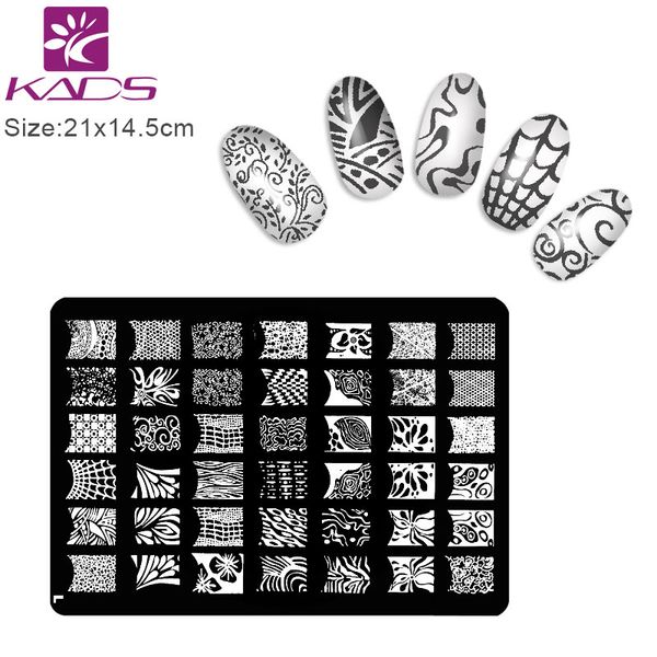 

kads 1pcs nail stencil black lace diy nail stamping plates konad stamping art art stamper plates for, White
