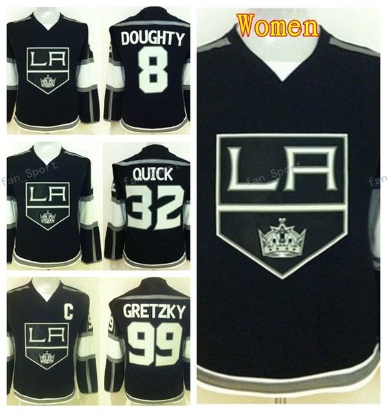 

Los Angeles Kings Women Jerseys Ice Hockey 8 Drew Doughty 32 Jonathan Quick Jersey Lady's 99 Wayne Gretzky Team Color Black High Quality