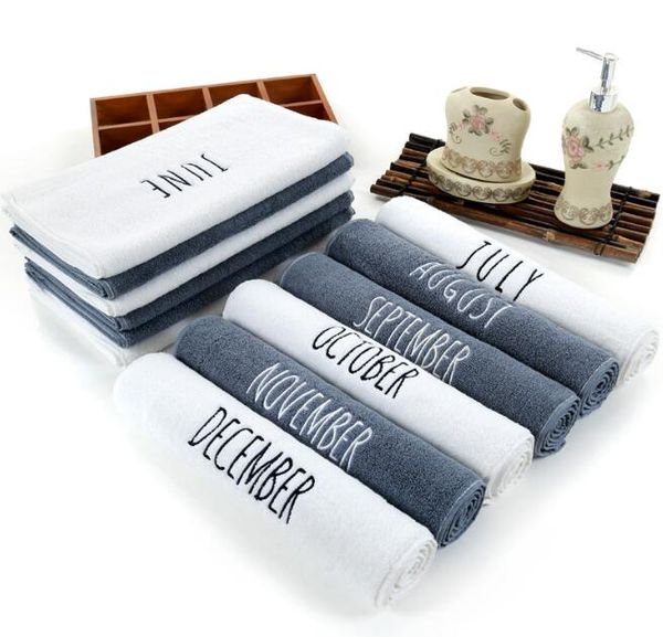 

cotton embroidery 12 month towel white grey face towel sports beach bath hand towel bathroom for home l solid color