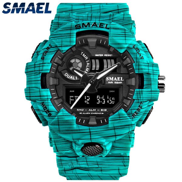 

smael brand men analog quartz watch men sports watches mens clock led waterproof army wristwatch relogio masculino, Slivery;brown