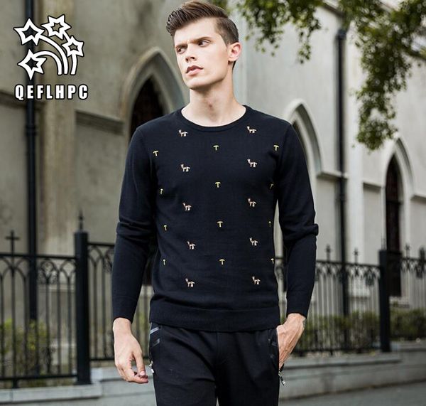 

2018. men's clothing. men's sweaters. autumn. men sweater. fashion and leisure men's wear. spring. long sleeve. wool and acry, White;black