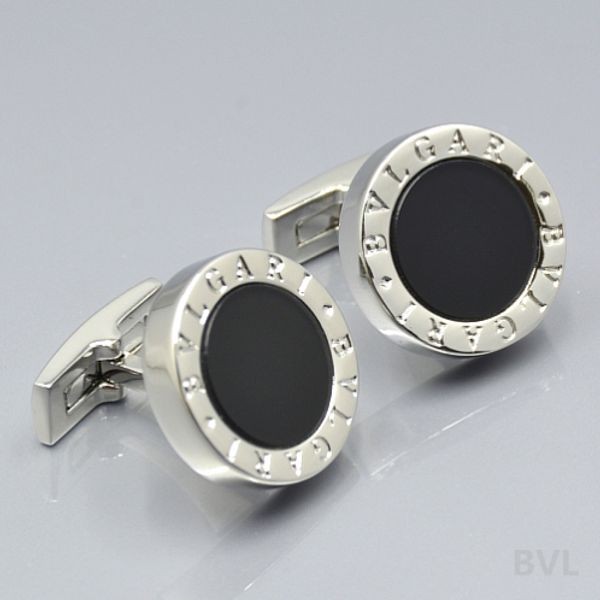 

высокое качество Black / Silver Круговая Мужчины рубашки Запонки марки ювелирных издел