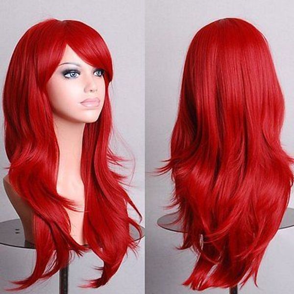 

gt;>>fashion multi-layered fluffy red long wavy cosplay wig hair, Black;brown