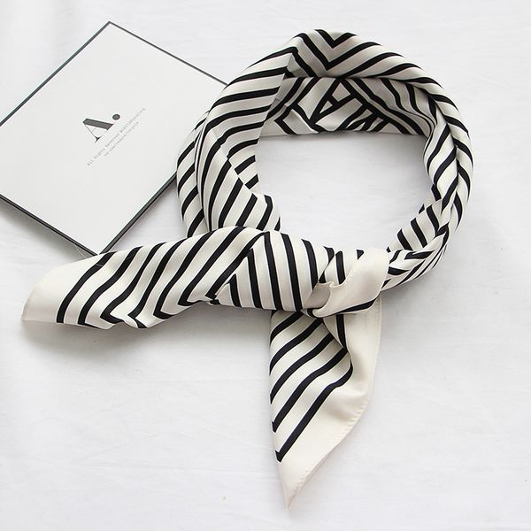 

stripe scarf for women 70cm squares shape multi-functional decorative hair handkerchief head bandage sjaal fashion scarf