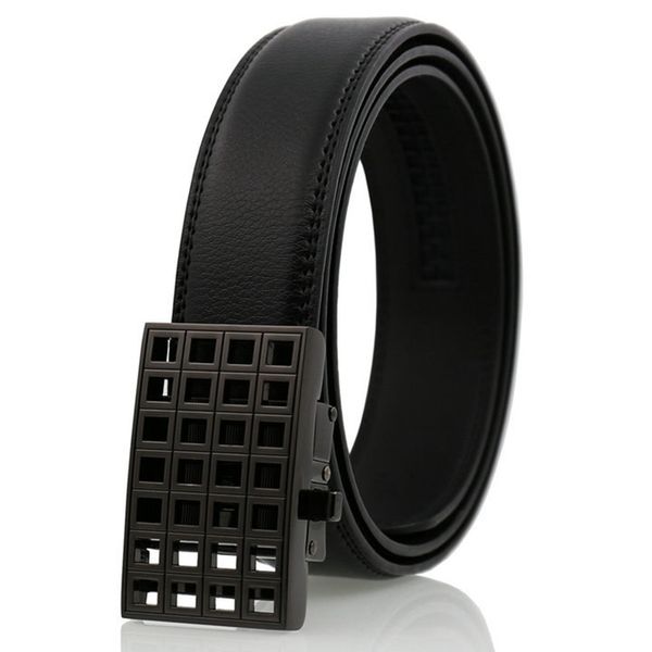

kaweida 2018 new fashion black rectangle hollow metal automatic buckle belt luxury belt for men genuine leather waist cinto, Black;brown