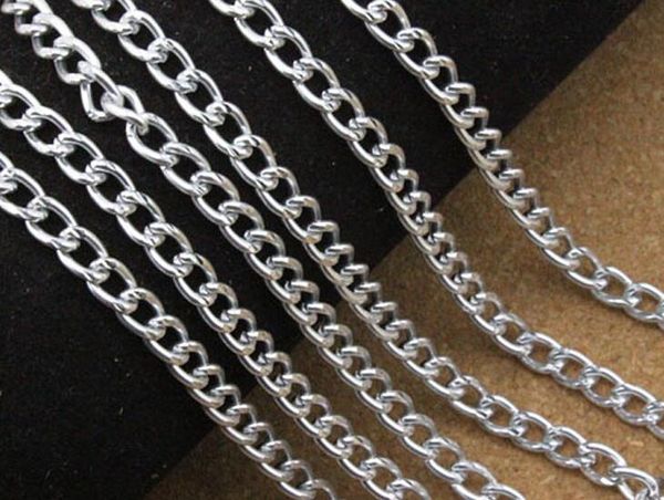 

brand new lot 5meter curb chain silver tone stainless steel 2.2mm/4.2mm link curb chain jewlery findings marking diy chain
