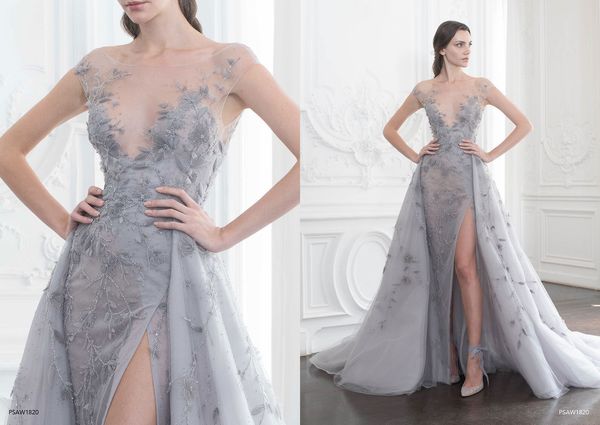 

side split dresses mermaid lace applique polo sebastian art deco-inspired deep v sheer neck evening dresses sweep train party dress, Black;red