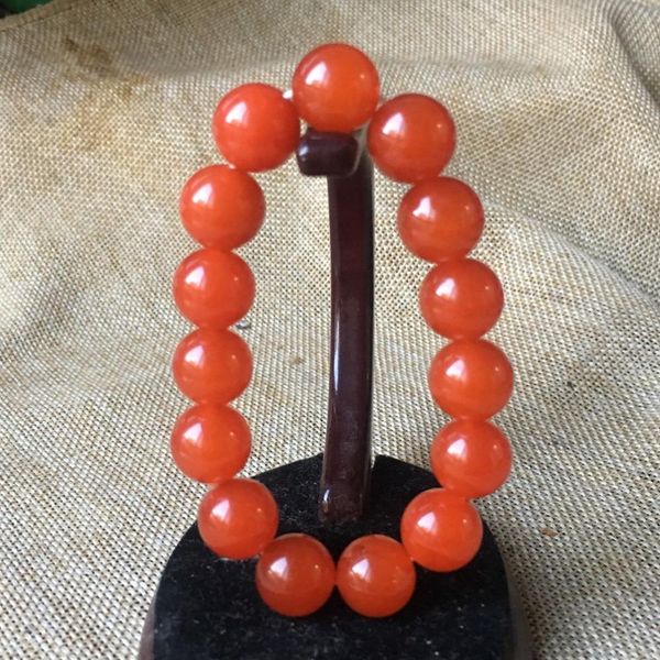

12mm nature red bracelet green hand catenary a stone, Black
