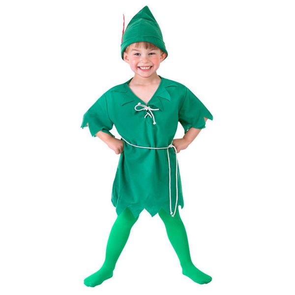 

toddler lost boy peter pan child halloween cosplay costume, Black;red