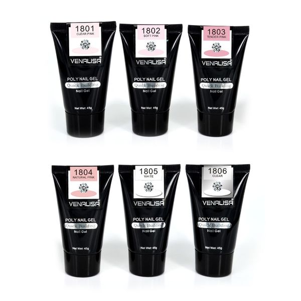 

nail art french nails transparent clear natural camouflage hard jelly quick builder nail extend construction poly gel, Red;pink