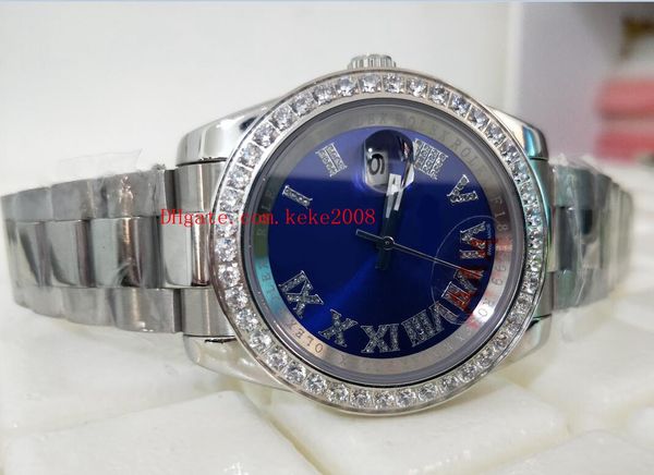 

luxury watch 41mm datejust diamond bezel blue 116300 president roman diamond dial asia 2813 movement mechanical automatic mens watches, Slivery;brown