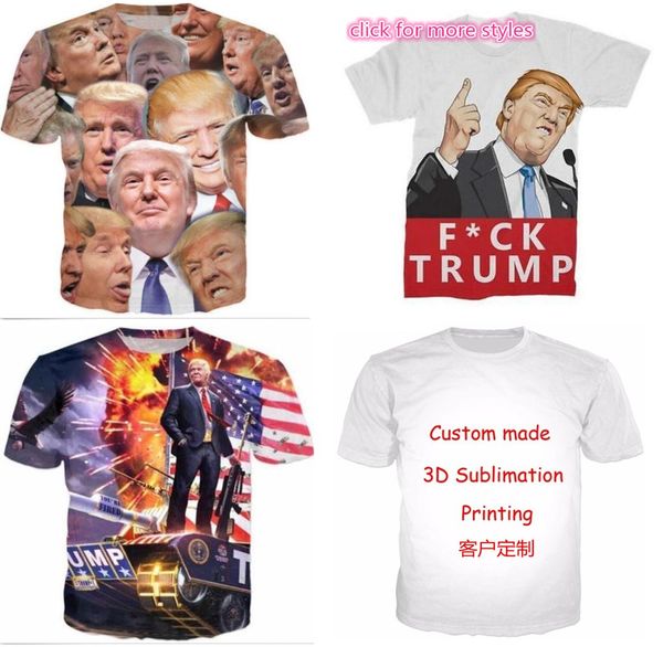 

New Fashion Couples Men Women Unisex Trump Funny 3D Print No Cap Casual T-Shirts Tee Top Wholesale T175