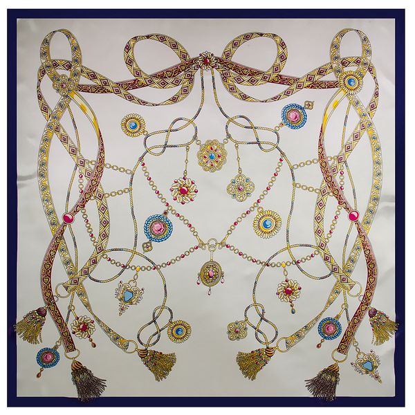 

silk satin and 90cm*90cm style square gemstone women american scarf printed style pendant ms. artificial large ribbon european nklfw, White;black