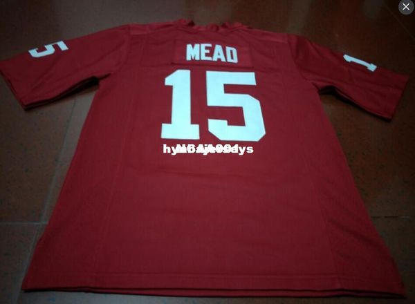 

men #15 jeffery mead red white oklahoma sooners alumni college jersey or custom any name or number jersey, Black;red
