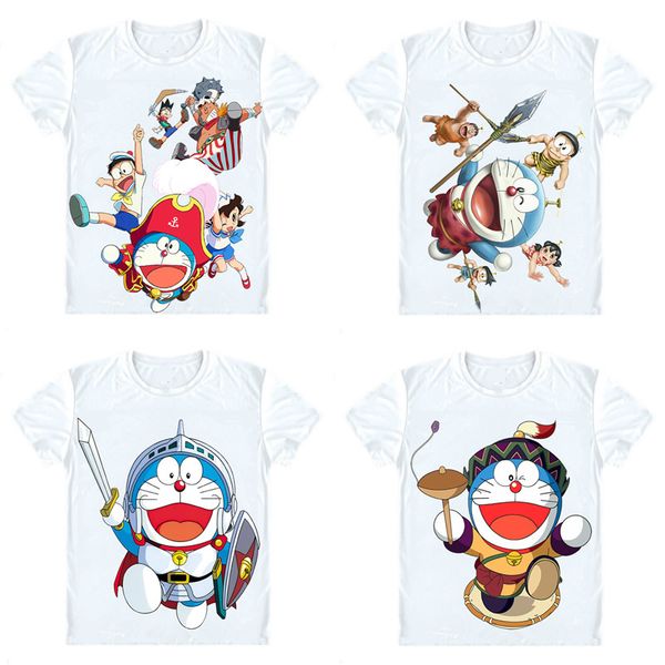 

doraemon t-shirts short sleeve shirts anime manga fujiko fujio stand by me doraemon nobita nobi shizuka minamoto cosplay shirt, White;black