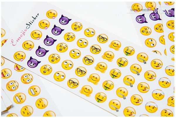 

A18 12 Листов Kawaii Милый Телефон Компьютер Emoji Декоративные Наклейки Stick Этикетка Бум