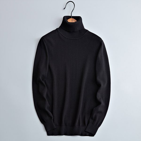 

2018 autumn winter men's fashion elastic slim black gray sweaters and pullovers men high neck jumper knitted turtleneck sweater, White;black