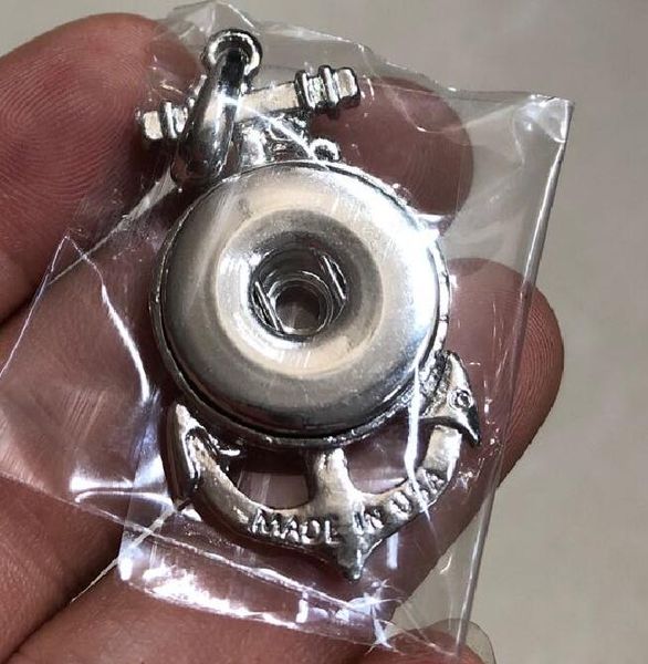 

18mm made in usa anchor snap button pendant noosa necklace pendant 18mm noosa chunks snap button jewelry alloy jelwery accessories sale, Blue;slivery