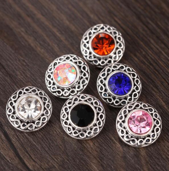 

10шт 2019 новый винтаж оснастки ювелирные изделия серебряный круглый горный хрусталь 12 мм оснастки кнопки подходят 12 мм металла оснастки к, Bronze;silver