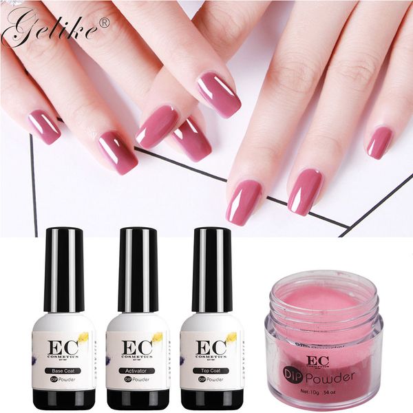 

gelike dipping powder 10g/set gradient french nail natural color holographic glitter without lamp cure nail art decorations, Silver;gold