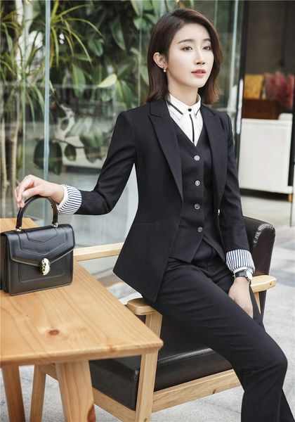 2 stück Blaue Hose Anzüge Formalen Damen Büro OL Uniform 2 stück Blaue Hose Anzüge Formalen Damen Büro OL Uniform
