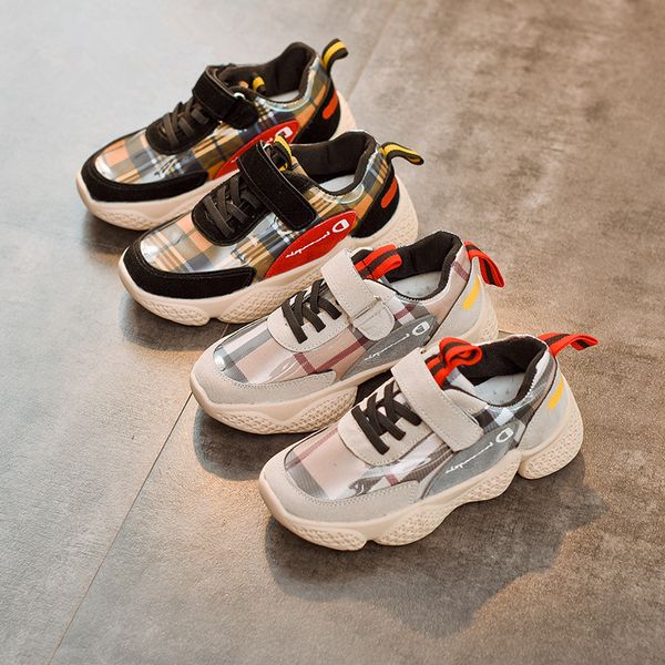 

baby shoes fashion spring autumn kids girls sneaker sport boys girls running shoes korean children check leisure shoes hygg, Black