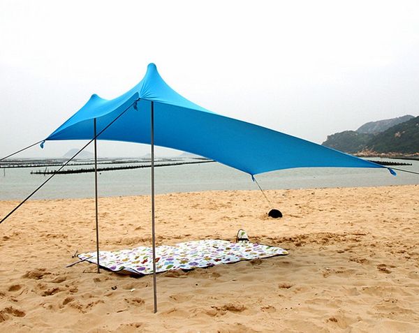 

smartlife portable stakeless windproof beach shade tent with sand anchors and canopy for beach, picnic, camping