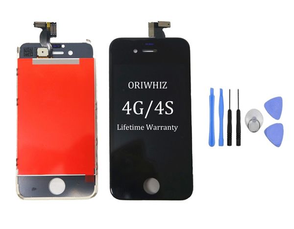 Bildschirm + Reparaturwerkzeug-Set Ersatz für iPhone LCD mit Rahmen für iPhone 4 4S LCD CDMA GSM für iPhone 4 Screen Digitizer Assembly Display