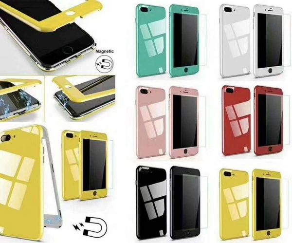 

multi colour back and front cell phone case e276 fashion design for apple iphone x 6 7 8 plus flip genuine magnetic case cover