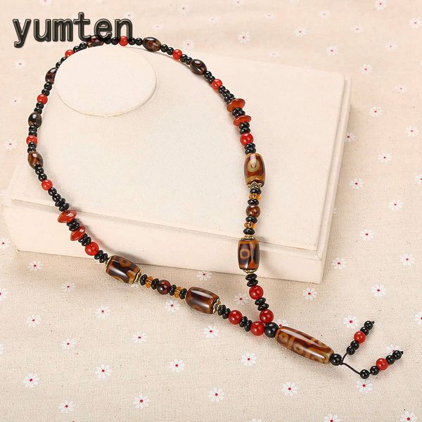 

yumten power gem necklace bohemia women beaded chain agate pendant geometric jewellery shoulder chain lucky charm characters bag, Silver