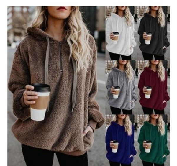 

pullovers fashion women thicken hoodie outfit autumn winter women casual pullover 2018 solid color warm fleece hooded plus size for female, Black