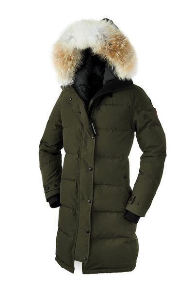 

18/19 canadian fashion women down parka shelburne fourrure manteau jacket goose winter coat arcitic parka for women's hiver doudoune, Black