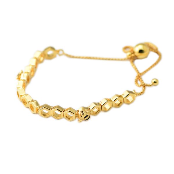 

fits pandora beads spring 2018 gold-plated limited edition honeybee silver bracelets 100% 925 sterling silver bracelets for women diy making, Golden;silver