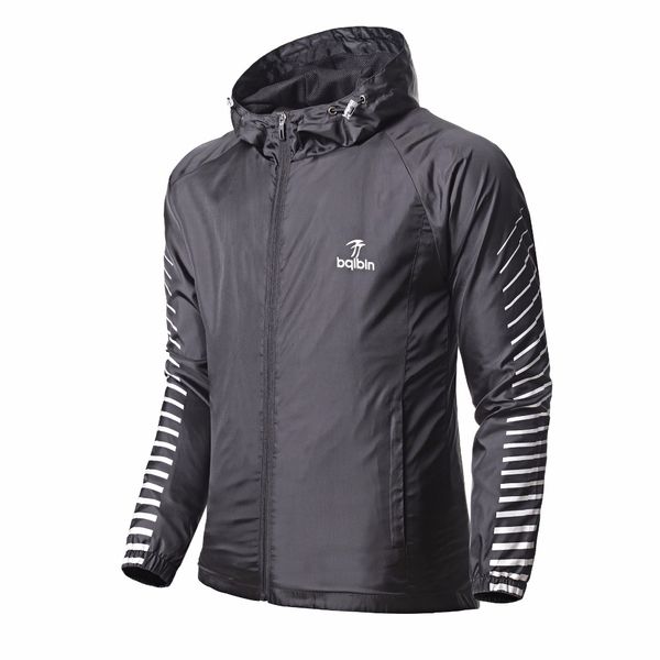 

men windproof waterproof running jacket sports fitness long sleeves hooded gym basketball outdoor training run jogging jackets, Black;red