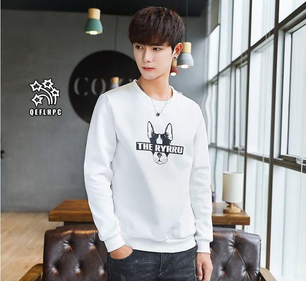 

autumn winter keep warm fashion casual men coat sweater long sleeves men hoodies & sweatshirts men clothing circular collar pullover ay69, Black