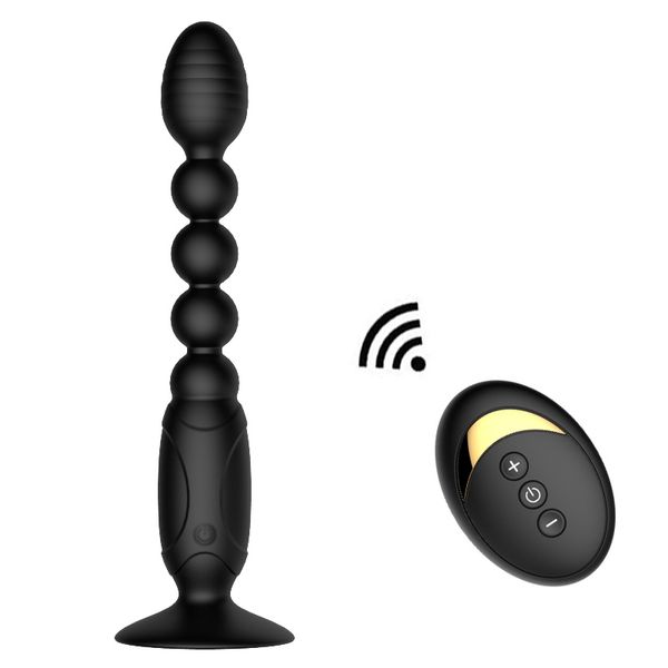 Giocattoli del sesso anale ricaricabili Perline anali a distanza senza fili Butt Plug Vibratori Plug anale G-spot Messager Prodotti del sesso per le donne Uomini S1024